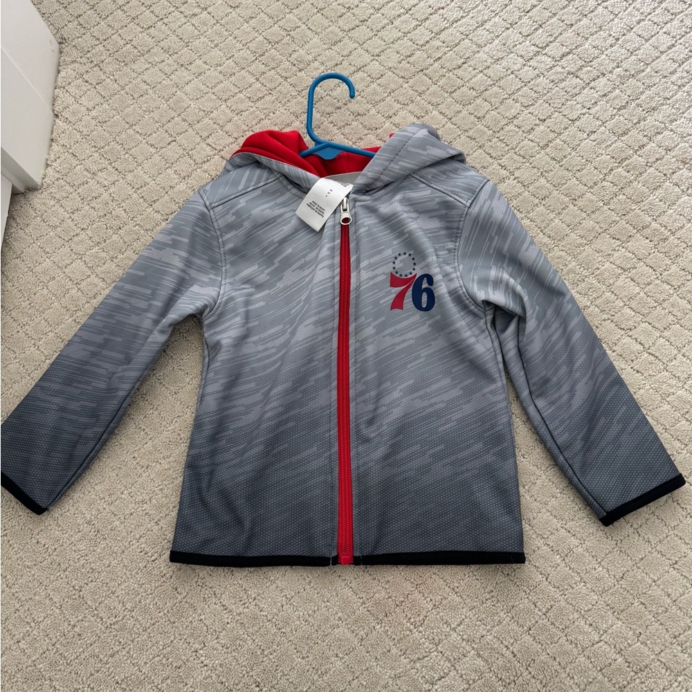 NBA Philadelphia 76ers Gray and Red Kids Hoodie